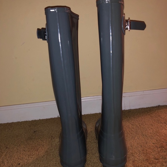Grey Glossy Hunter Boots - Picture 3 of 3